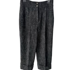 Club Monaco High Rise Pantalons Womens Sz 4 Tweed Pleated Classic Capsule New